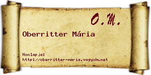 Oberritter Mária névjegykártya